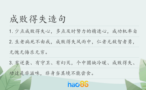 成败得失造句