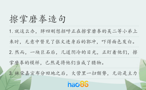 擦掌磨拳造句