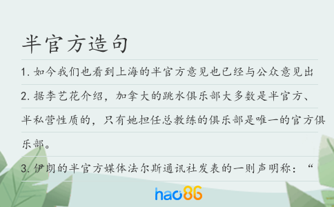 半官方造句
