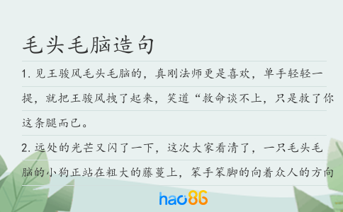 毛头毛脑造句