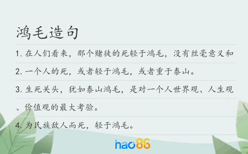 鸿毛造句