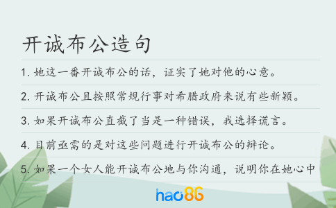 开诚布公造句