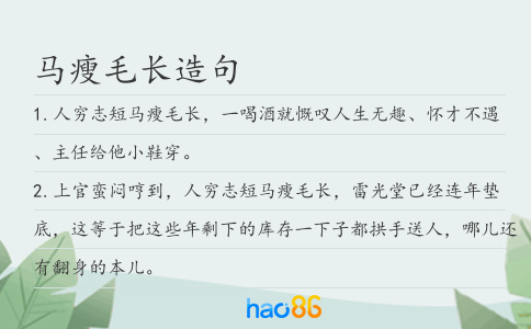 马瘦毛长造句