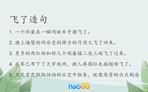 飞了造句
