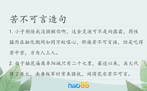 苦不可言造句