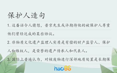 保护人造句