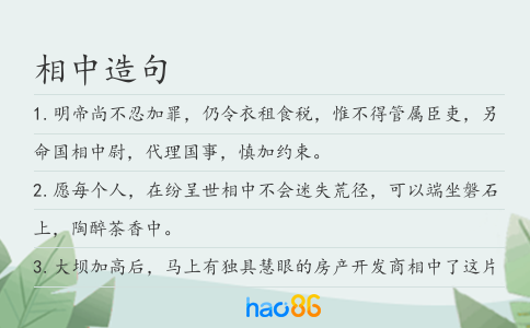 相中造句
