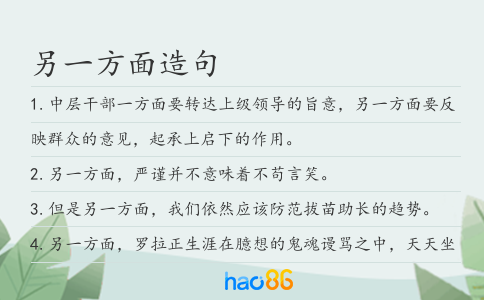 另一方面造句
