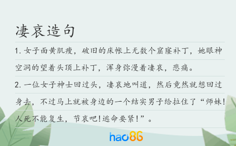 凄哀造句