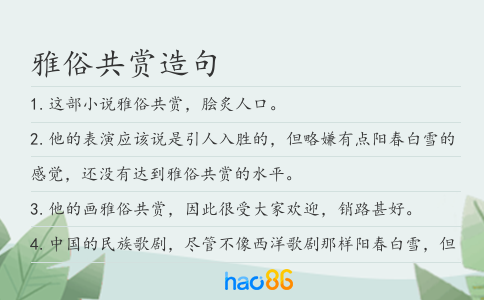 雅俗共赏造句