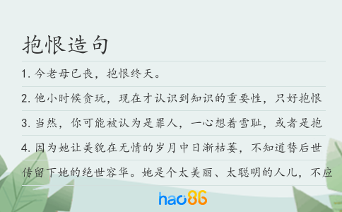 抱恨造句