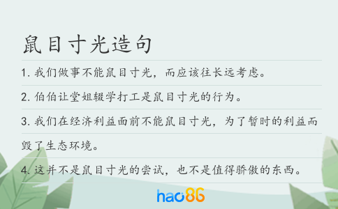 鼠目寸光造句