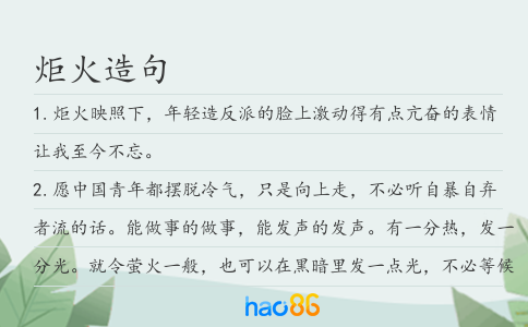 炬火造句