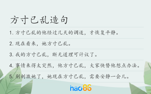 方寸已乱造句