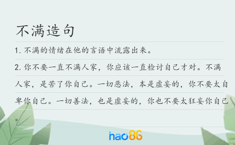 不满造句