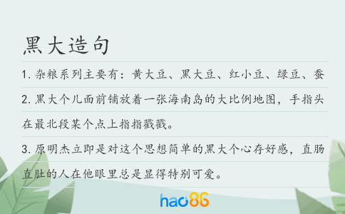 黑大造句