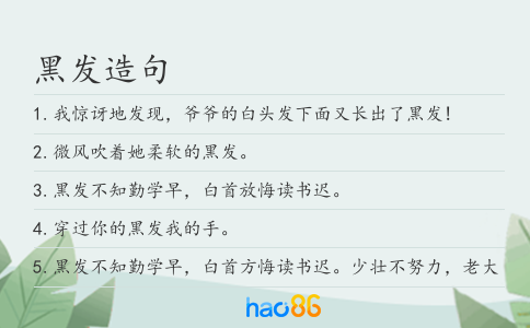 黑发造句