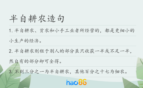 半自耕农造句