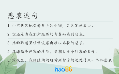 悲哀造句