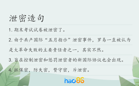 泄密造句