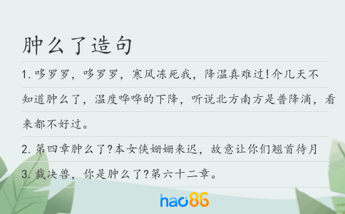肿么了造句