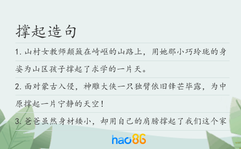撑起造句