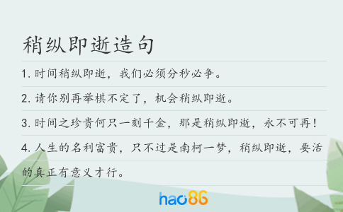 稍纵即逝造句