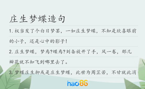 庄生梦蝶造句