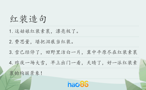 红装造句