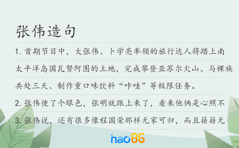 张伟造句