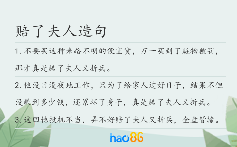 赔了夫人造句