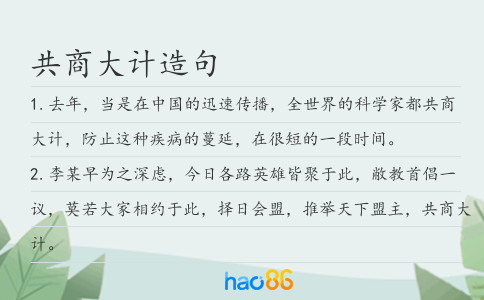 共商大计造句