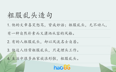 粗服乱头造句