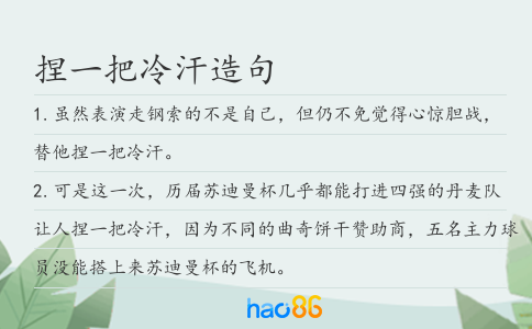 捏一把冷汗造句