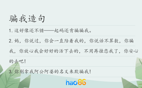 骗我造句
