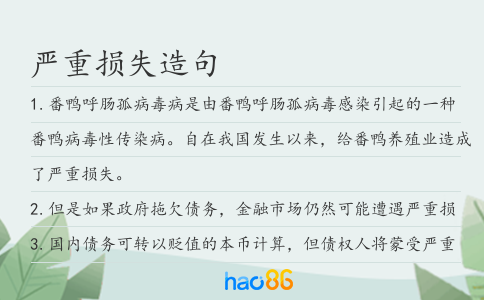 严重损失造句