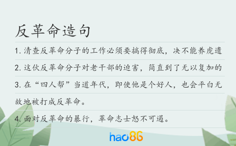 反革命造句