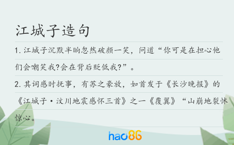 江城子造句