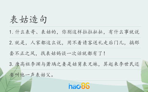 表姑造句