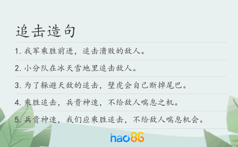 追击造句