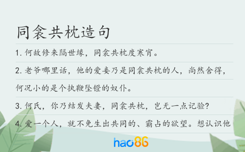 同衾共枕造句