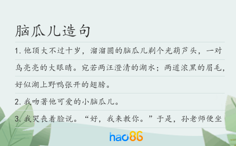脑瓜儿造句