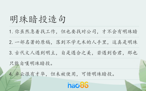 明珠暗投造句