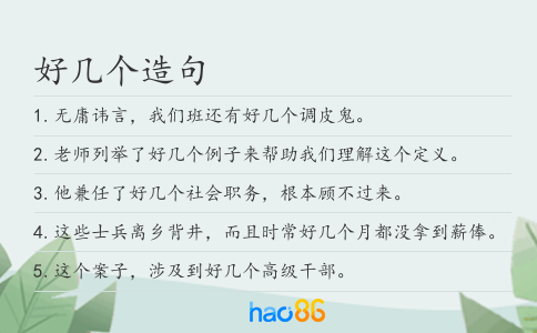 好几个造句