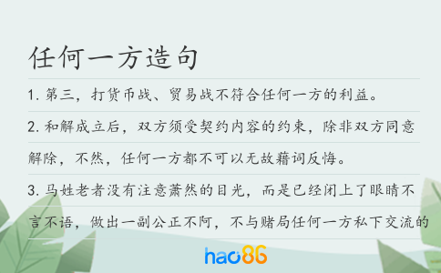 任何一方造句