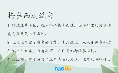 掩鼻而过造句
