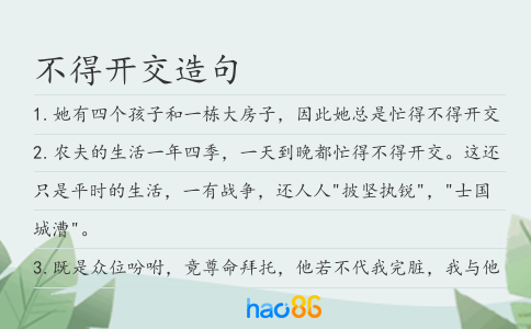 不得开交造句