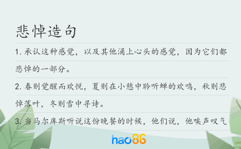 悲悼造句