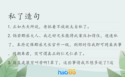 私了造句
