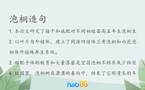 泡桐造句